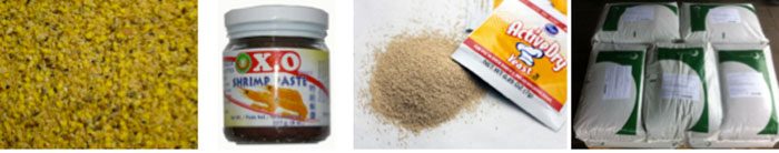 Keuze in melen zijn er genoeg zoals ei-voer, shrimp paste, yeast en trouvit 000.