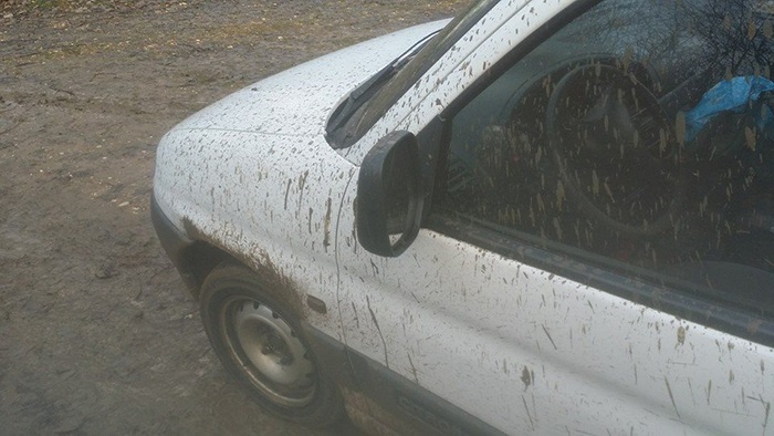 Roy Kleinjan kon maar moeilijk bij zijn stek komen...