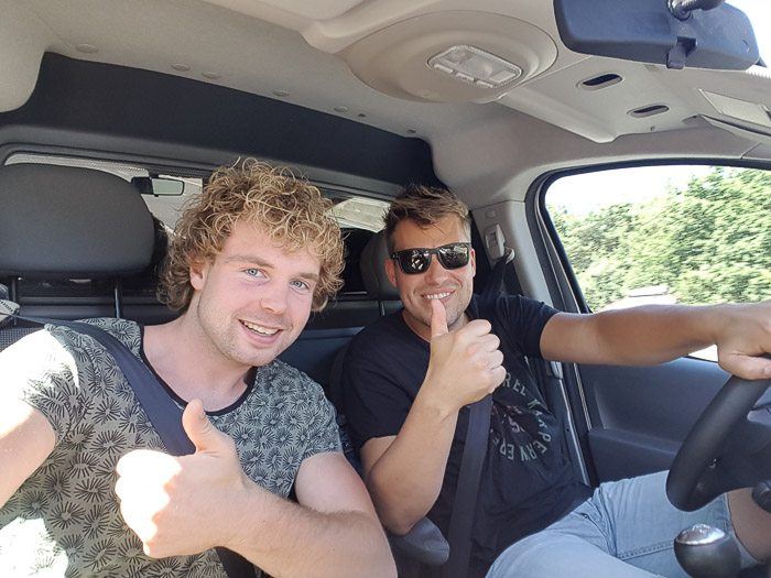 'En route' met de vismobiel van Martin, op naar een nieuw avontuur!